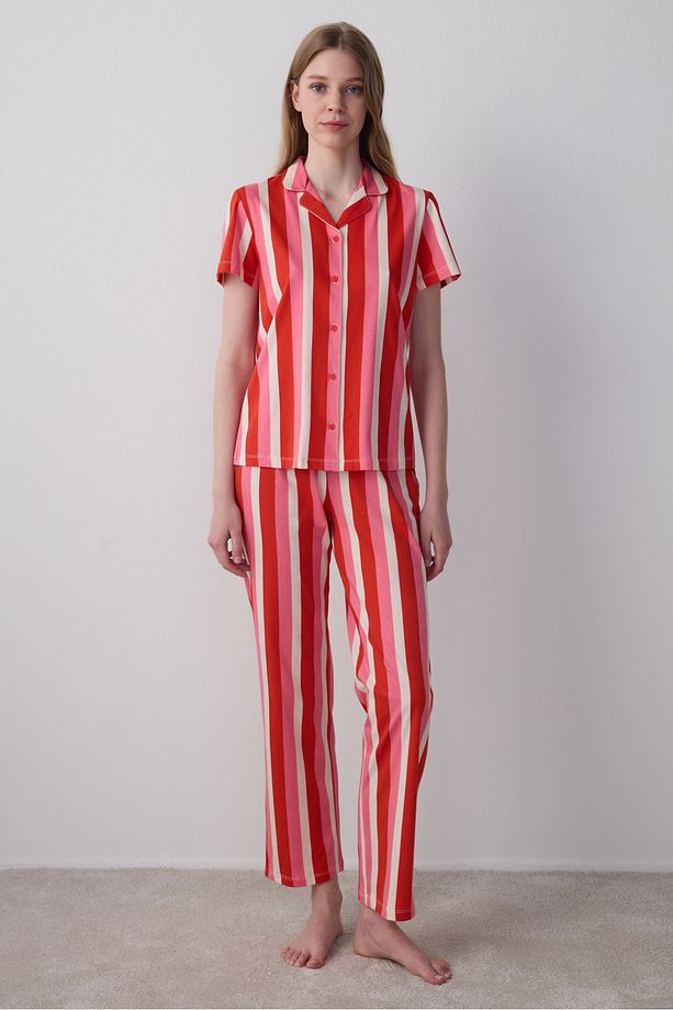 Sophie Gömlekli Pantolon Ekru Pijama Takımı - 1
