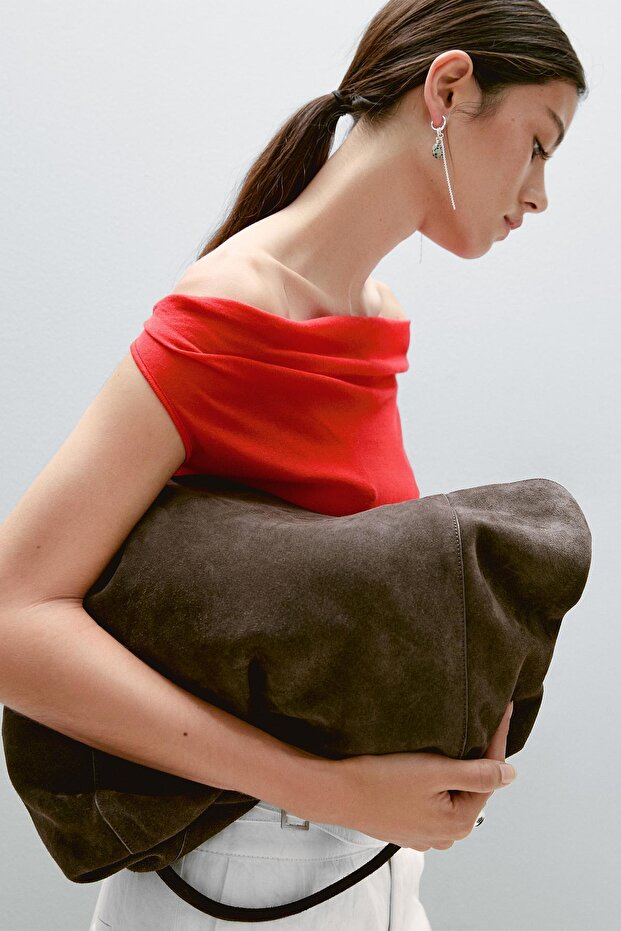 Drape yaka %100 pamuklu top - 2