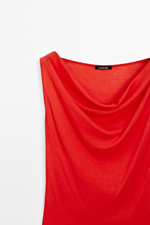 Drape yaka %100 pamuklu top - 6
