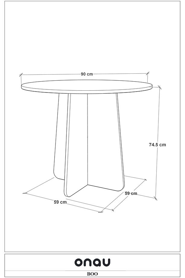 Boo Mutfak Masası 90 Cm Yuvarlak Iskandinav Stili Yemek Masası - Safir Meşe - 2