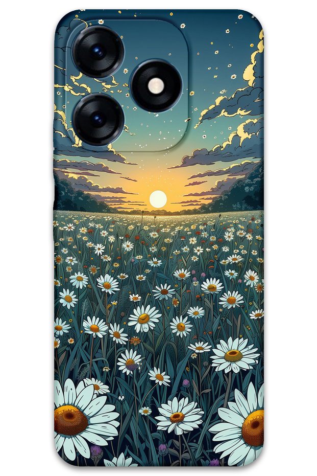 Tecno Spark 10 Compatible Flower Pattern Phone Case + Screen Protector - 5792