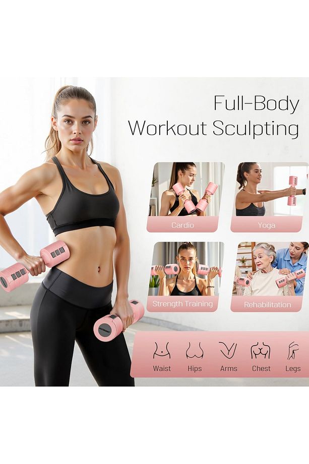 Kadınlar için Ayarlanabilir El Dambıl 5 LB Dambıl 2'li Set, 4'ü 1 Arada Küçük Dambıl Seti - 7