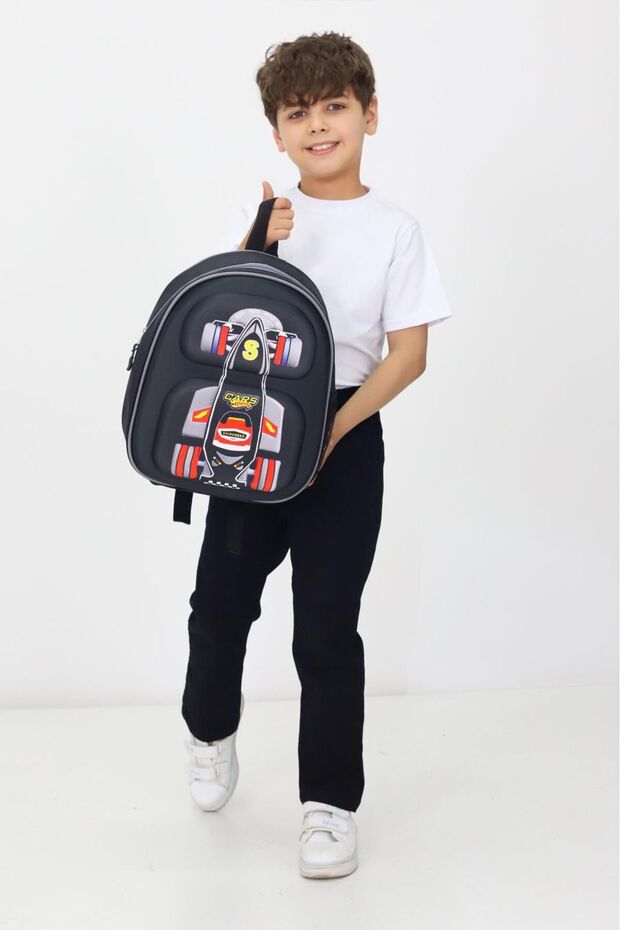 Formula 1 Racing Car Themed Orthopedic Kindergarten and Primary School Bag