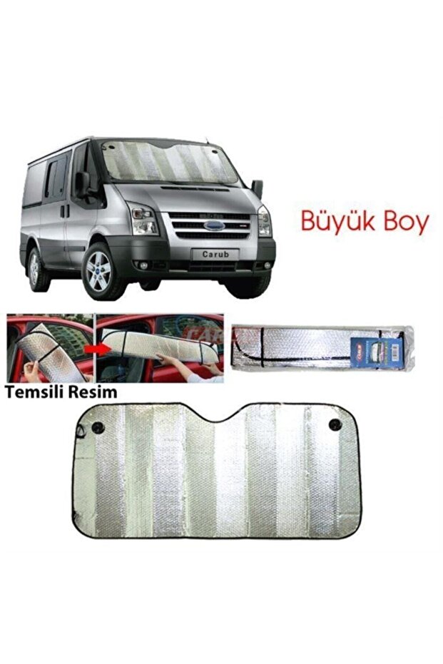 Minibus Transit واقي من الشمس للزجاج الأمامي مقاس كبير 145X70 سم