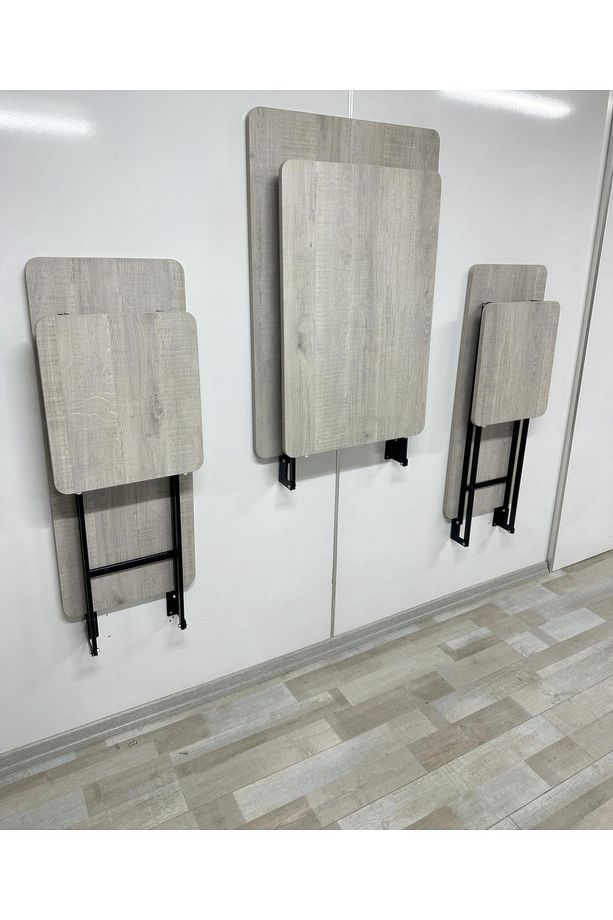 Duvara Monte MDF TABLA Katlanabilir Dekoratif 2 Tabureli Pratik Yemek Mutfak Balkon Masası - 4