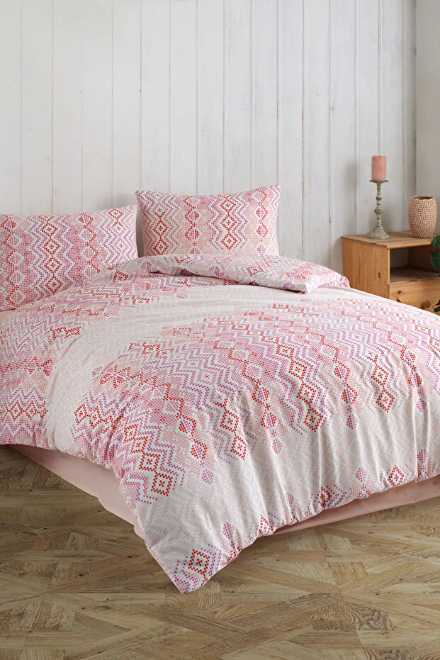 Crystal Ranforce Boxed Duvet Cover Set Double Rug Pink