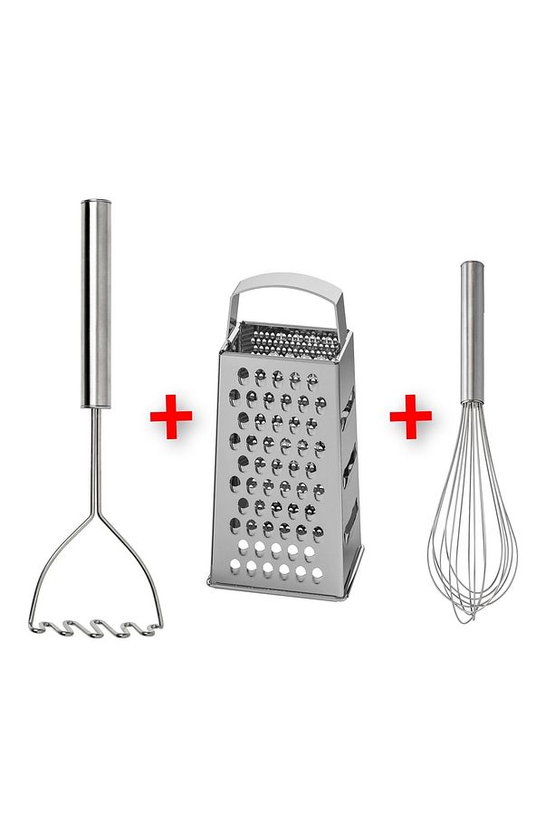 QUİCK Rende + Çırpıcı + Patates Ezici Yemek Hazırlık Mutfak Gereçleri Seti 3'lü - 1