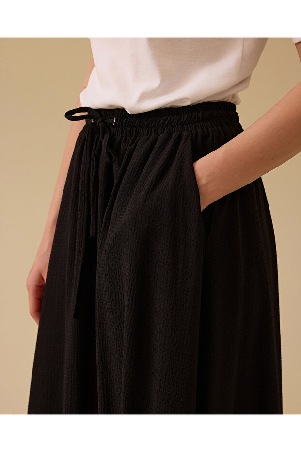 Elastik Bel Midi Etek - 4