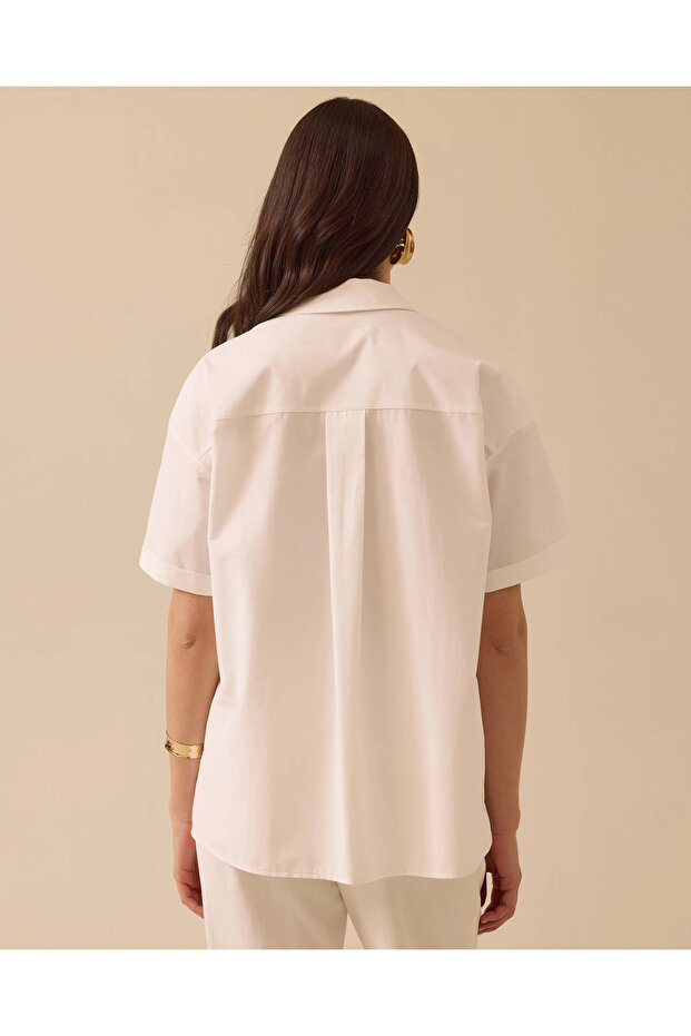 Çiçek Desenli Düğmeli Gömlek - 3