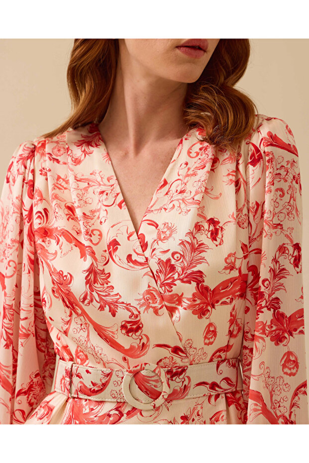 Seçil Desenli Elbise - 5