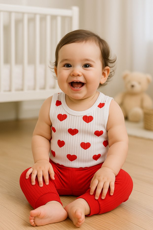Children Baby Girl/Boy “Unisex” 100% Cotton Baby Set – 2-Piece Combination (Body + Pants)