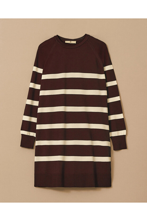 Çizgili Triko Tunik - 8