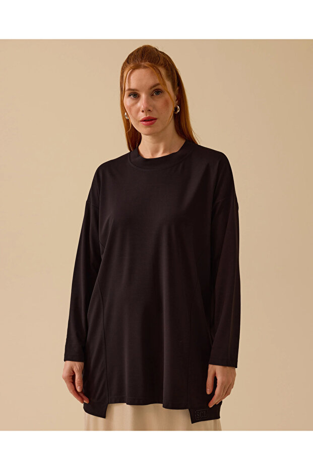 Yuvarlak Yaka Basic Tunik - 2