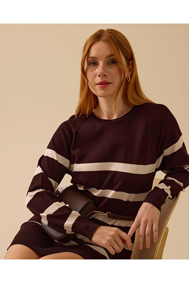 Çizgili Triko Tunik - 4