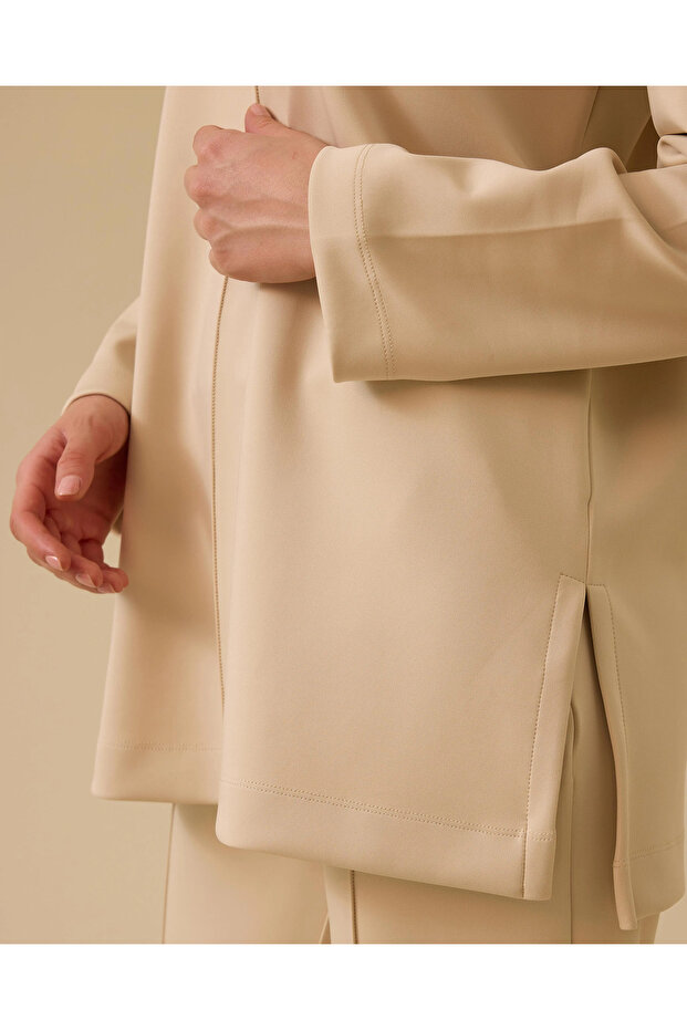 Şerit Detaylı Basic Sweatshirt - 5