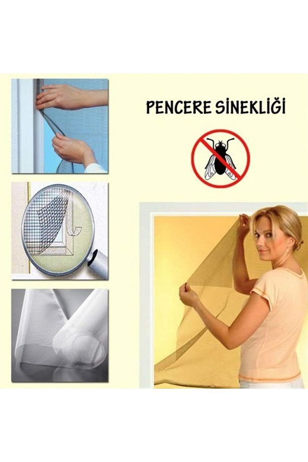 Yapışkanlı Tek Kanat 125x75cm İnce Dokulu Tül Sineklik Perde Yapışkanlı Vidalama Gerektirmez - 8