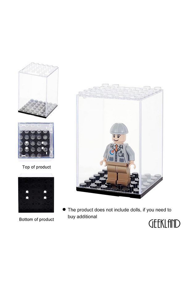 4’lü Şeffaf Minifigür Vitrin Kutusu – 48x48x69 mm, Toz Geçirmez, Üst Üste Takılır - 7