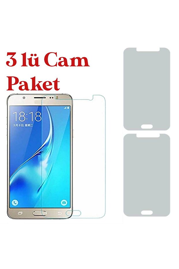 مجموعة من 3 واقيات شاشة زجاجية مقسّاة غير قابلة للكسر متوافقة مع هاتف Samsung Galaxy J5