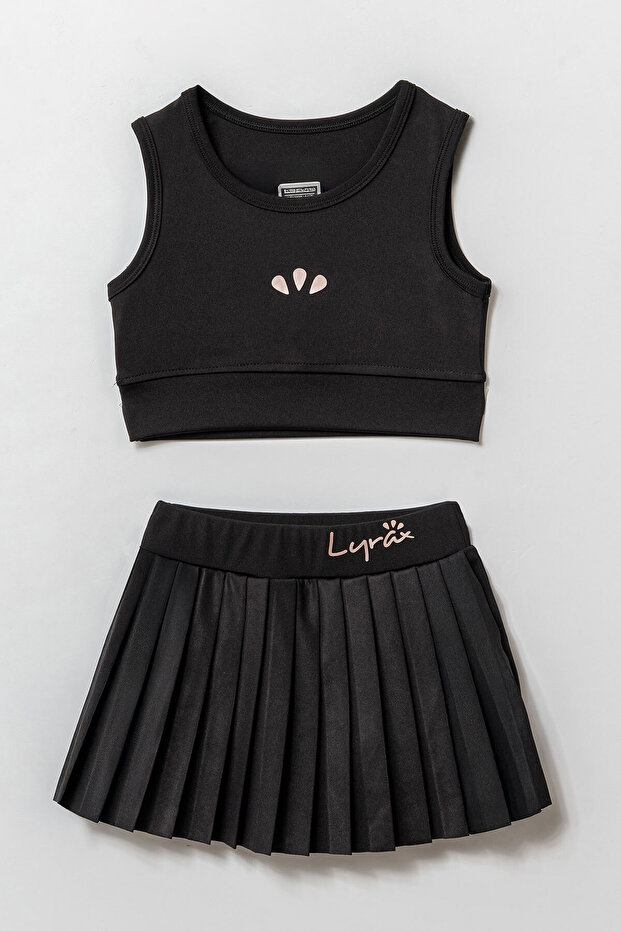 Lyrax Embossed Skort Crop Girls' Sports Set