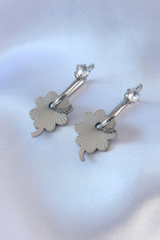316L Steel Silver Color Zircon Stone Women's Immigrant Earring