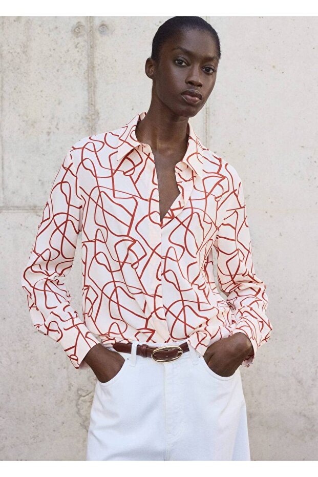 Soyut desenli gömlek - 1