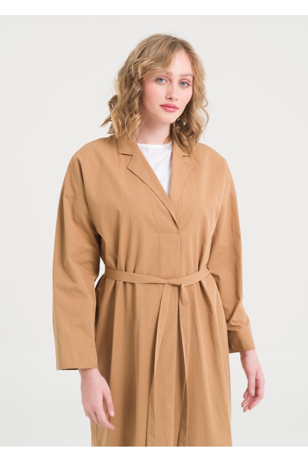 V Yaka İçli Dışlı Elbise - 6