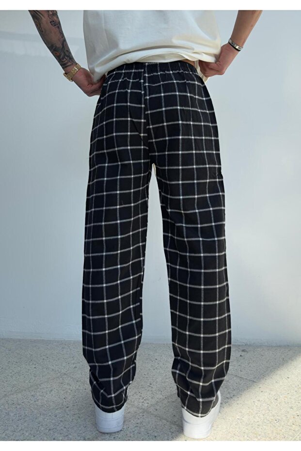 Summer Thin Fabric Checked Pajama Bottom - 6
