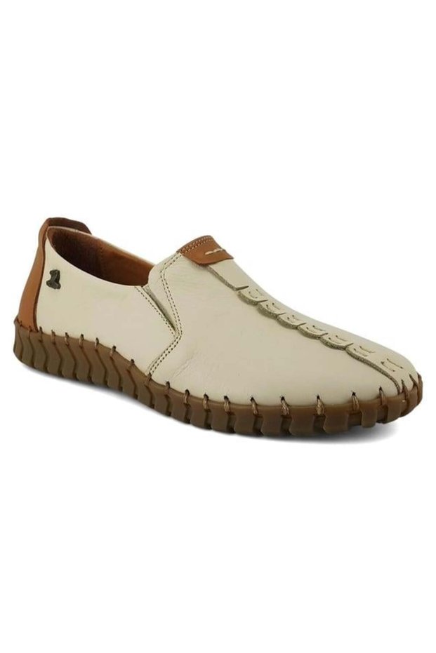 210725 Genuine Leather Women's Casual Shoes-Beige