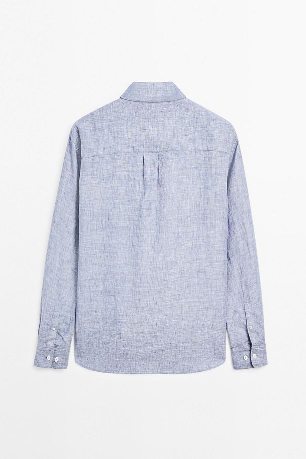 %100 keten regular fit gömlek - 9