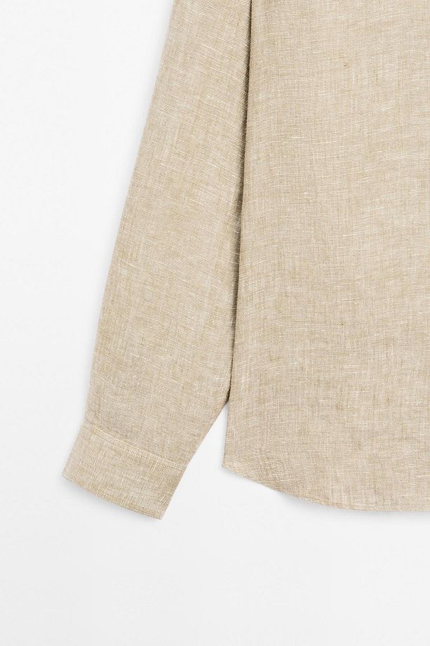 %100 keten regular fit gömlek - 7
