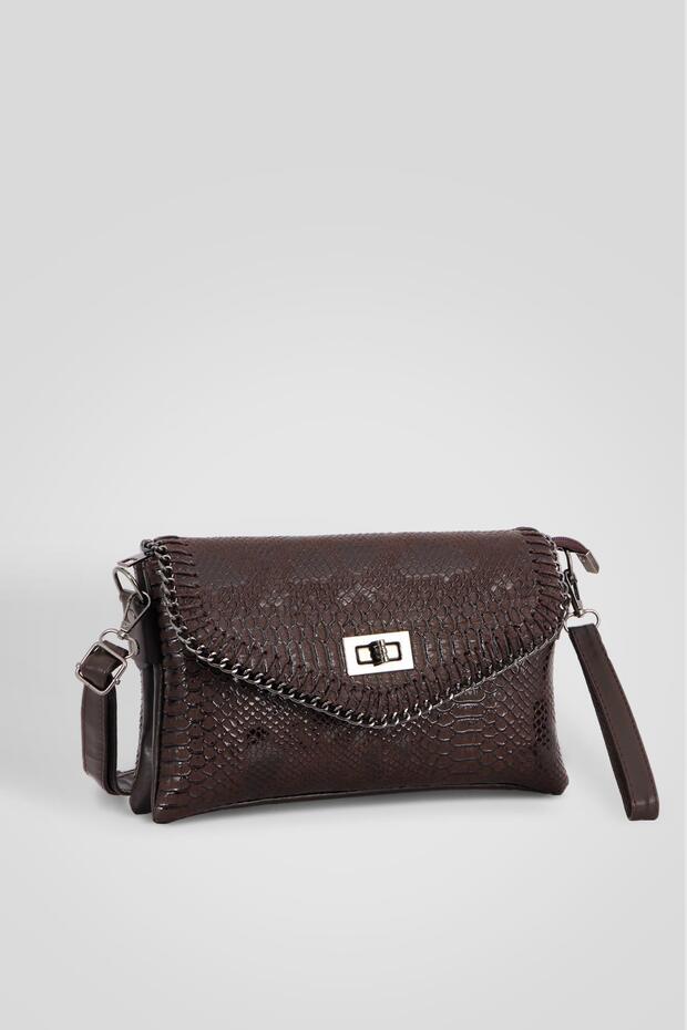 Salvador Snake Leather Hand Strap Women's Shoulder Bag Bp-4859O