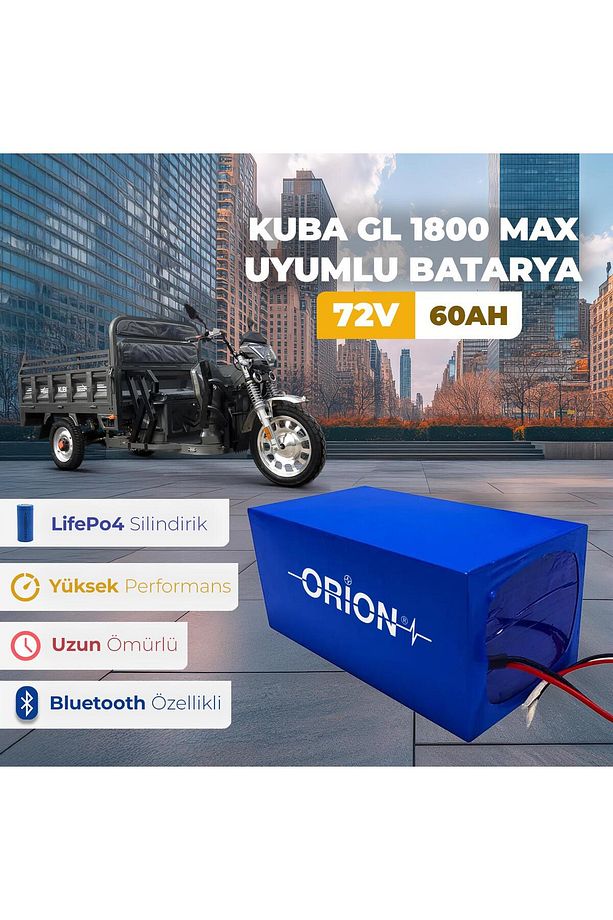 KUBA GL 1800 MAX UYUMLU LIFEPO4 72V 60AH BATARYA BLUETOOTHLU - 1
