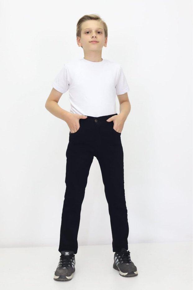 Boy's Denim Pants High Waist Straight Leg Casual Fit Unisex Jeans
