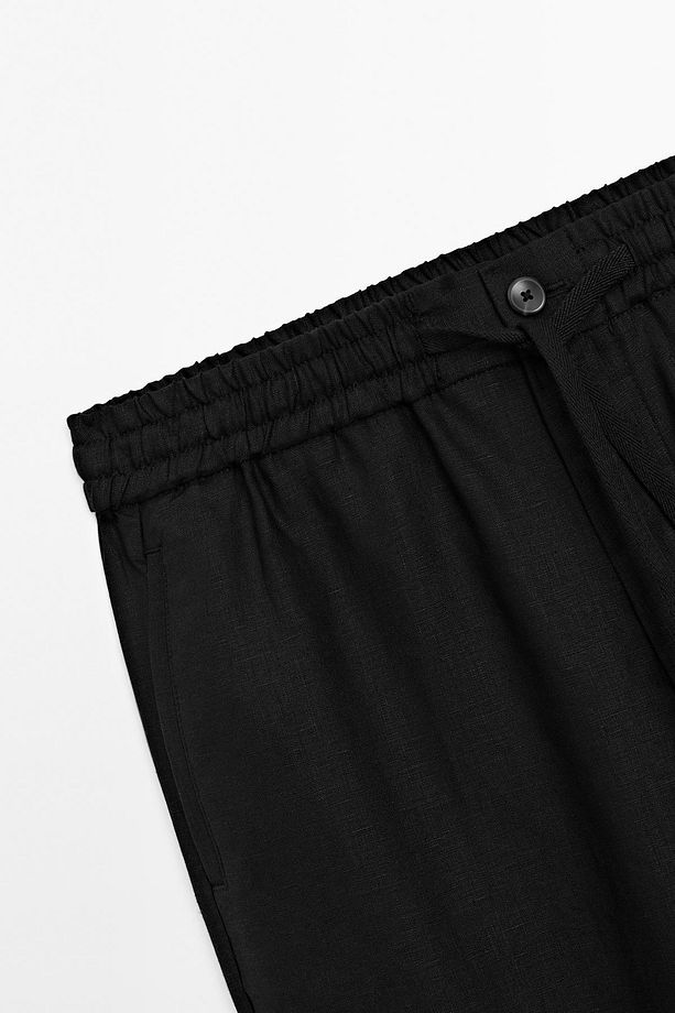 %100 keten jogger pantolon - 7