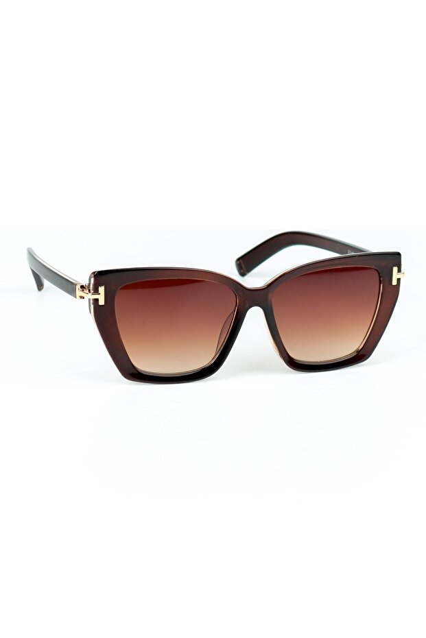 Gradient Brown Modern Cat Eye Women's Sunglasses Dc4126Brwn