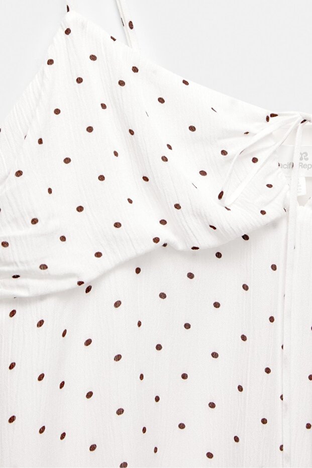 Puantiye desenli kısa elbise - 7