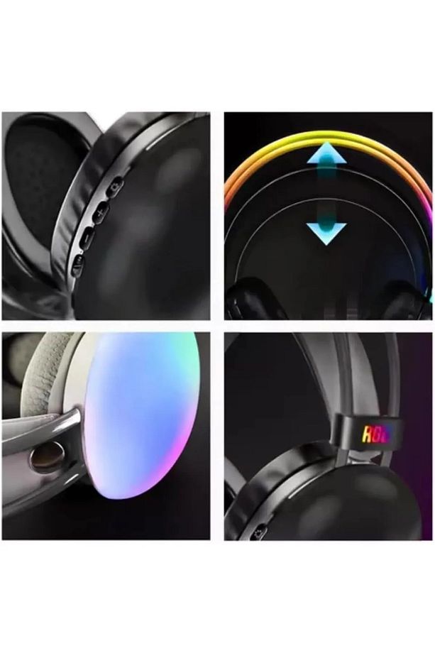 PG580 Disco Pulse Led Işık Bass Hi-Fi Ses Bluetooth V5.3 Kablosuz Kulaküstü Kulaklık - 4