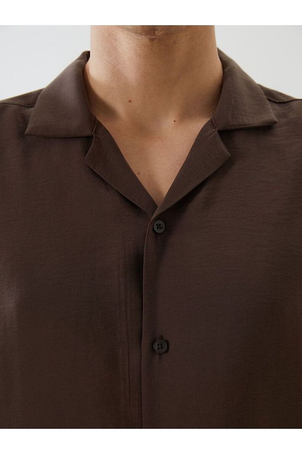 LCW Vision Regular Fit Kısa Kollu Armürlü Erkek Gömlek - 3