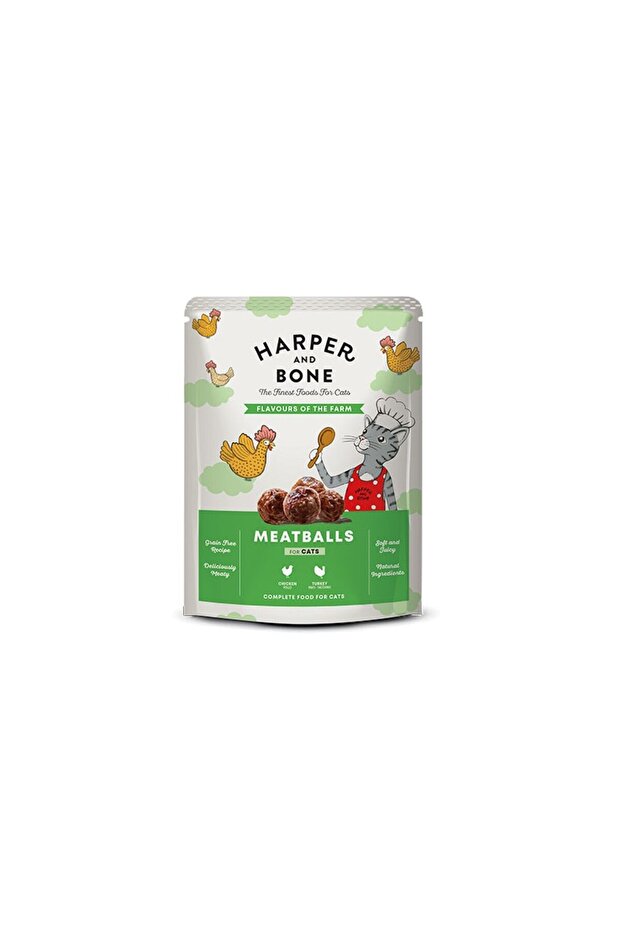 Harper and Bone Cat Pouch Adult Flavors Farm AVES 85G Pack of 12