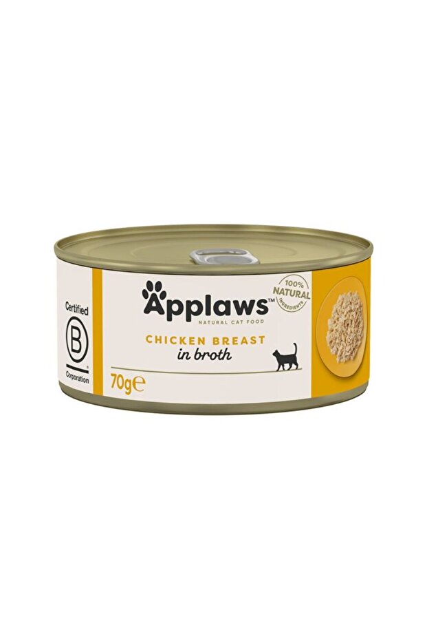 Applaws Chicken Breast in Broth Wet Cat Food Tin 70g Pack of 12