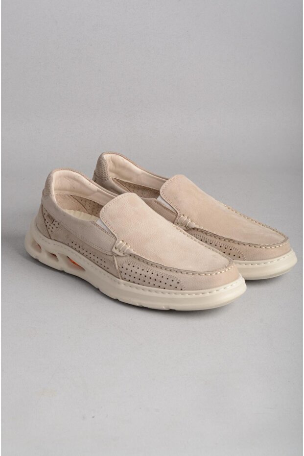 Kmc 5Y2847 Genuine Leather Casual Men's Shoes Beige