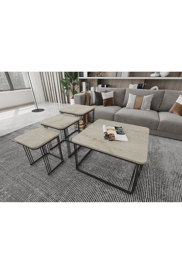 Orta Sehpa Ve Zigon Sehpa Alize Set Traverten - 2