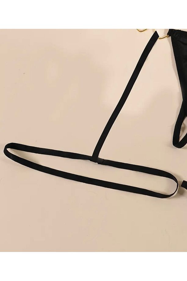 Kadın Gold Kalp Aksesuarlı Jartiyerli Model String - 4