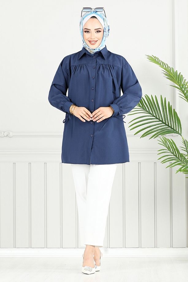 Önden Düğmeli Tunik 4101PM1063-M Laci - 2