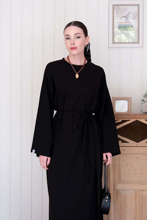 Siyah Süprem Basic Elbise - 3
