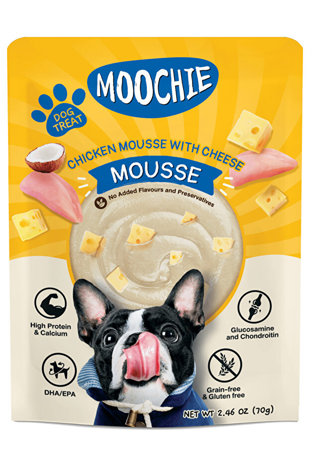 Dog Mousse - Chicken With Cheese Pouch 70g Pack Of 6