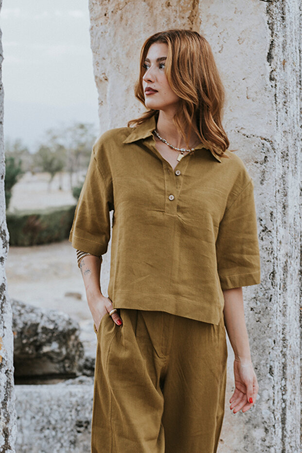 Perintos Women's Linen Suit
