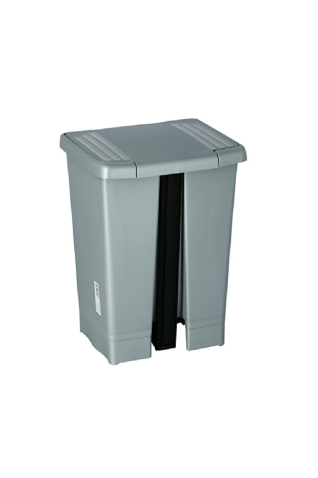 سلة مهملات مستطيلة الشكل بدواسة، لون رمادي، سعة 23 لترًا - 2