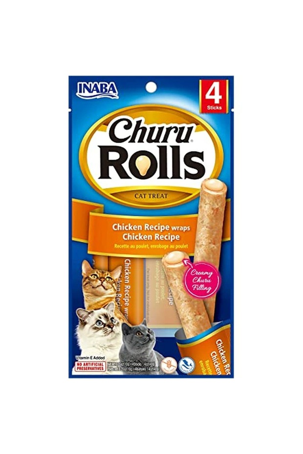 Inaba Churu Chicken Recipe Wraps Chicken Recipe 40g - 4 Sticks Per Pack