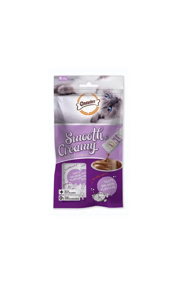 Gnawlers Salmon Flavour Smooth & Creamy Lickable Cat Treats 15g Pack of 12